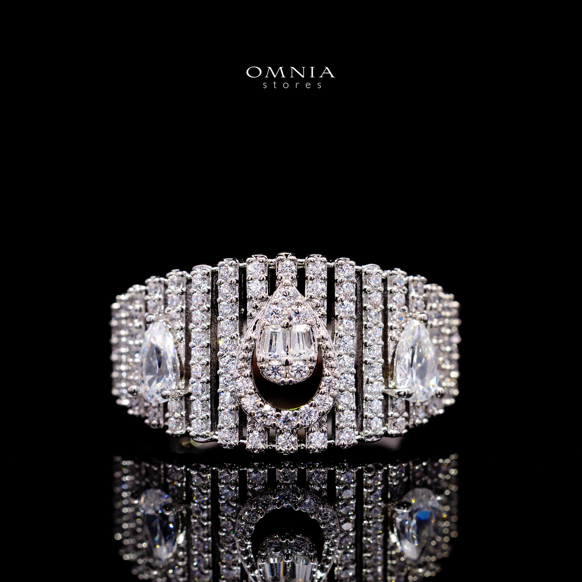 Katherine White Luxury Bridal Full Set in High Quality Rhodium Plated Zircon Stones
