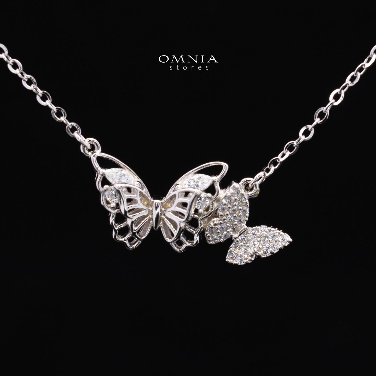 Araceli Butterfly Necklace and Earrings Set in 925 Sterling Silver with Premium Simulated Diamonds
