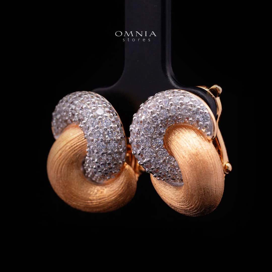 Adaraah Gold-Plated Statement Clip Earrings 925 Sterling Silver | Premium Brilliant-Cut Simulated Diamonds