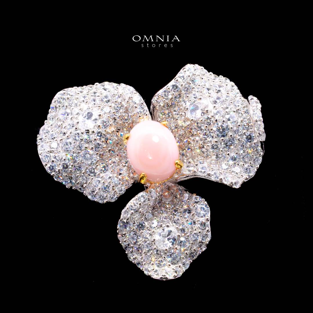 Omnia Adhara Brooch in 92.5 Silver with High Quality Simulated Diamonds