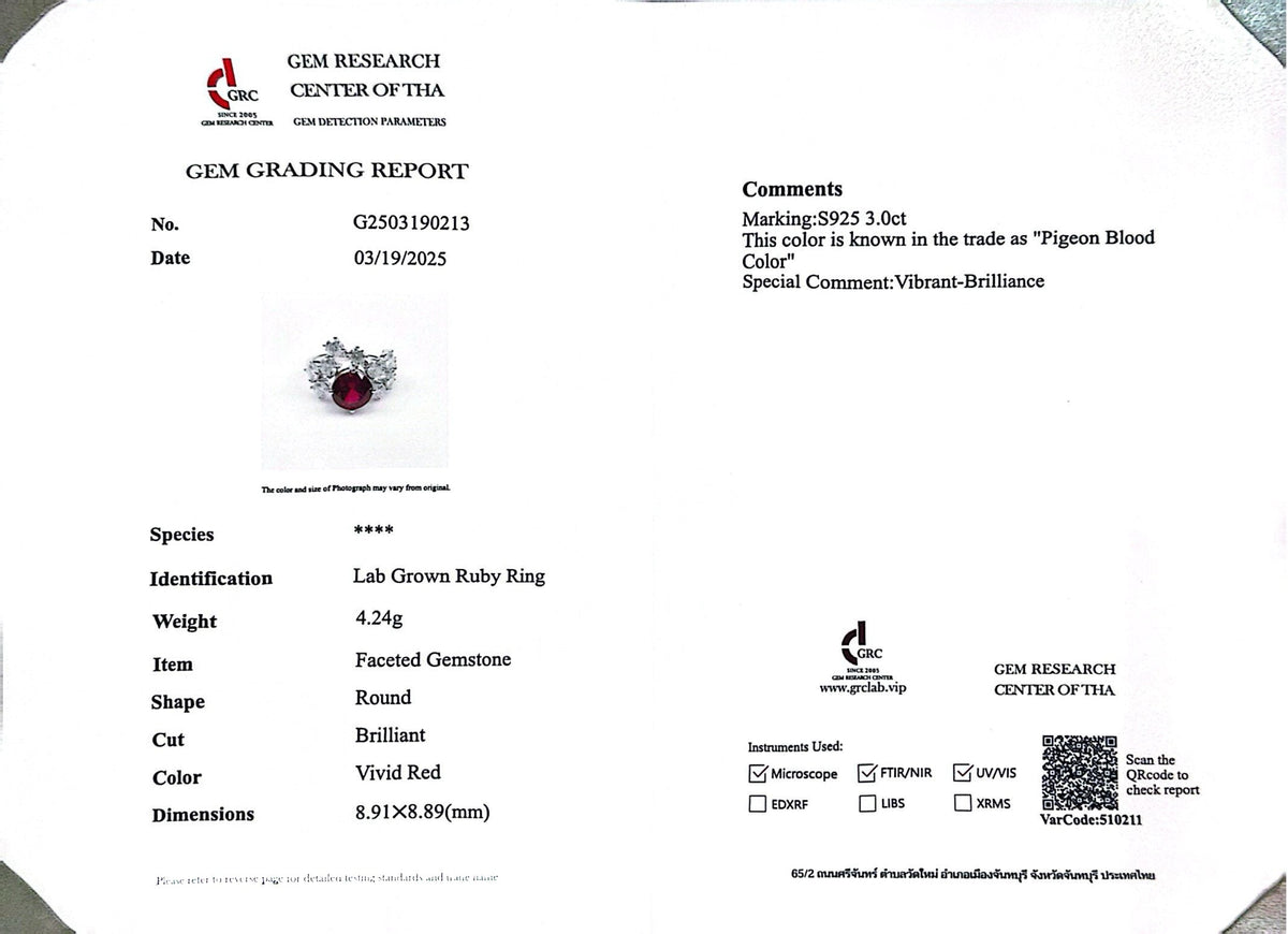 Omnia Istabraq Red Ring 92.5 Silver Certified in High Quality Lab Grown Ruby Stone - OMNIASTORES UAE