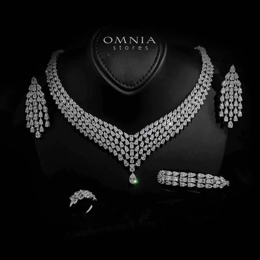 Carina White Bridal Full Set in 925 Silver High Quality Simulated Diamonds