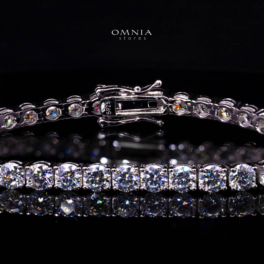 Jenievel White 4mm Tennis Bracelet with GRA Certificate, High-Quality Premium Moissanite, and Rhodium Plating in 925 Sterling Silver