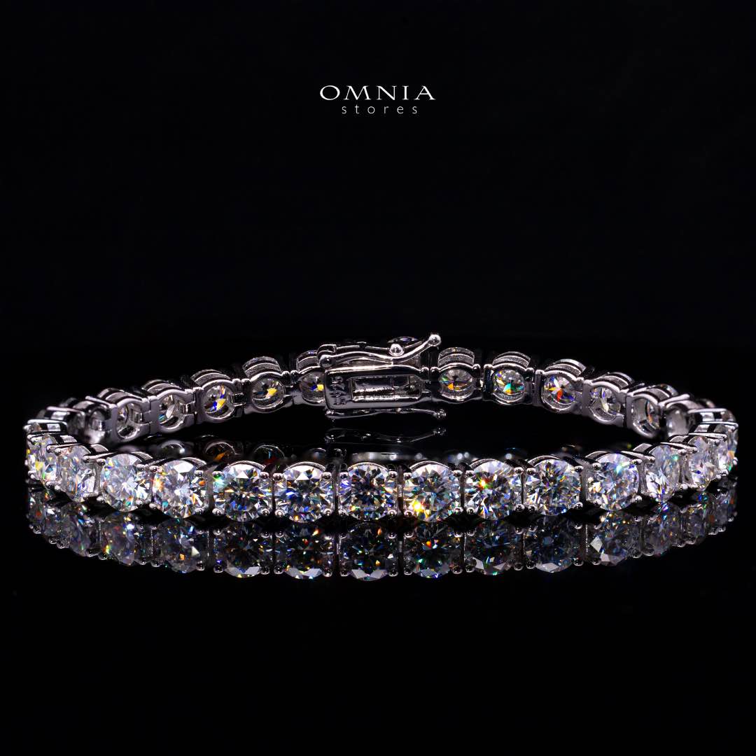 Liyanah White 5mm Tennis Bracelet with GRA Certificate, High-Quality Premium Moissanite, and Rhodium Plating in 925 Sterling Silver