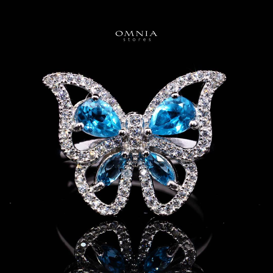 Omnia Rafea Ring In 92.5 Silver High Quality topaz stone