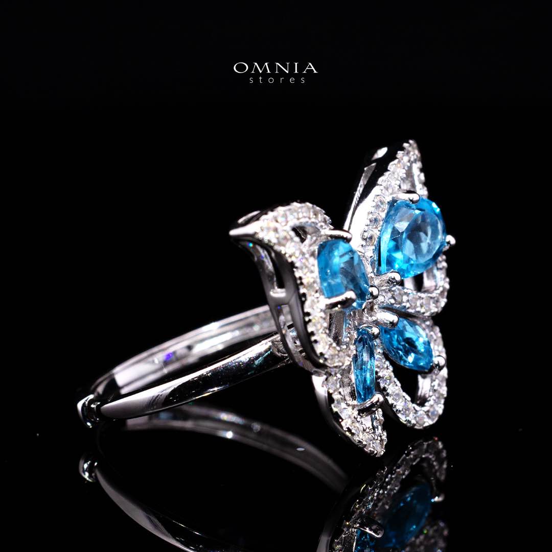 Omnia Rafea Ring In 92.5 Silver High Quality topaz stone