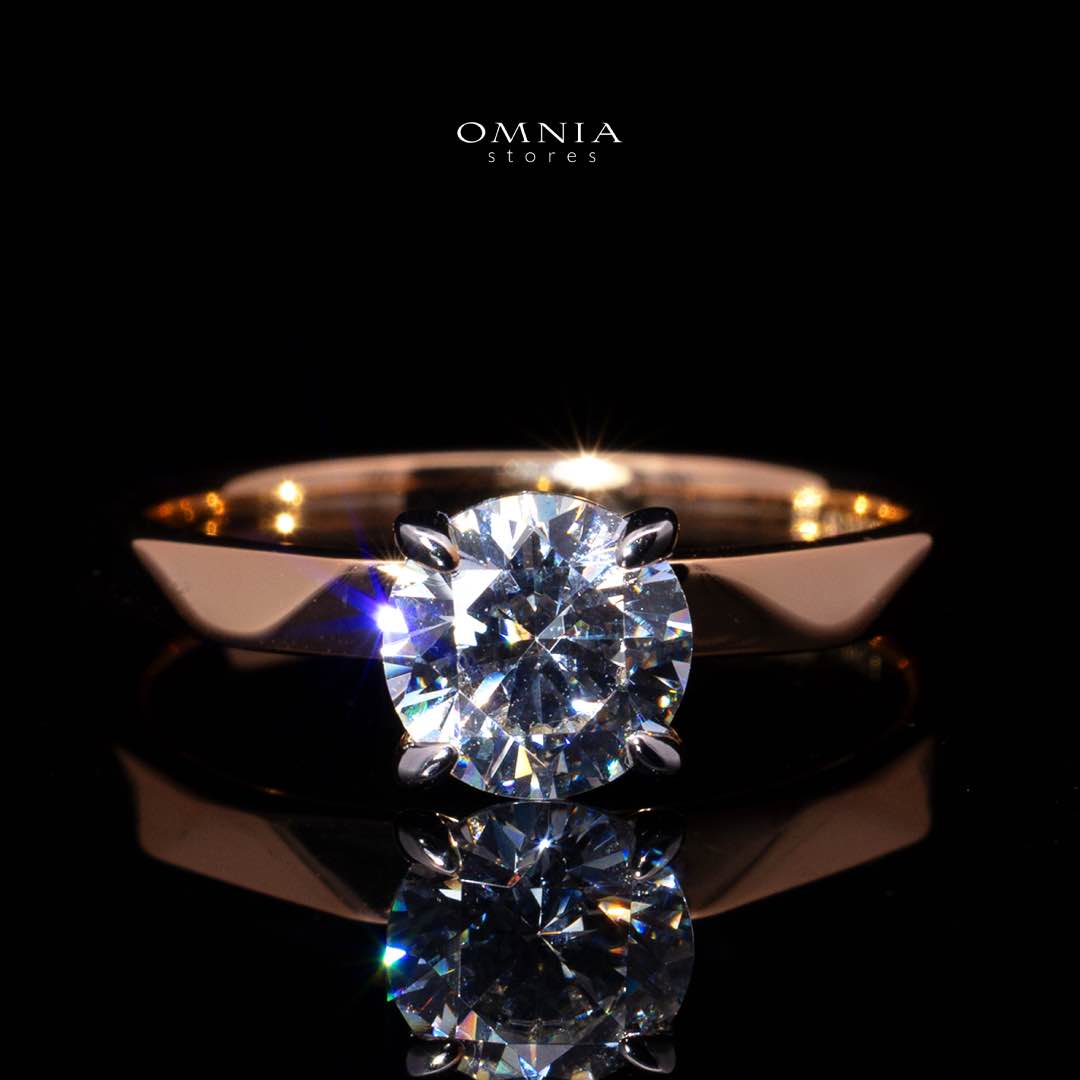 Omnia Maira Rose Gold Ring In 925 Silver High Quality Certified Lab Crafted Stones