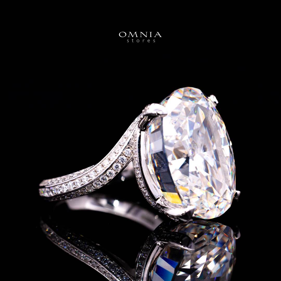 Omnia Noella White High Quality Certified Lab Crafted Ring In 925 Silver D44.2ct