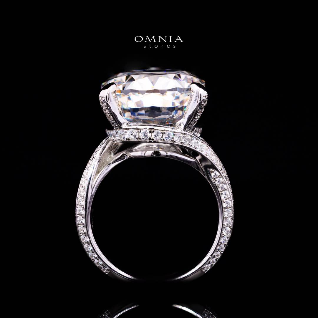 Omnia Noella White High Quality Certified Lab Crafted Ring In 925 Silver D44.2ct