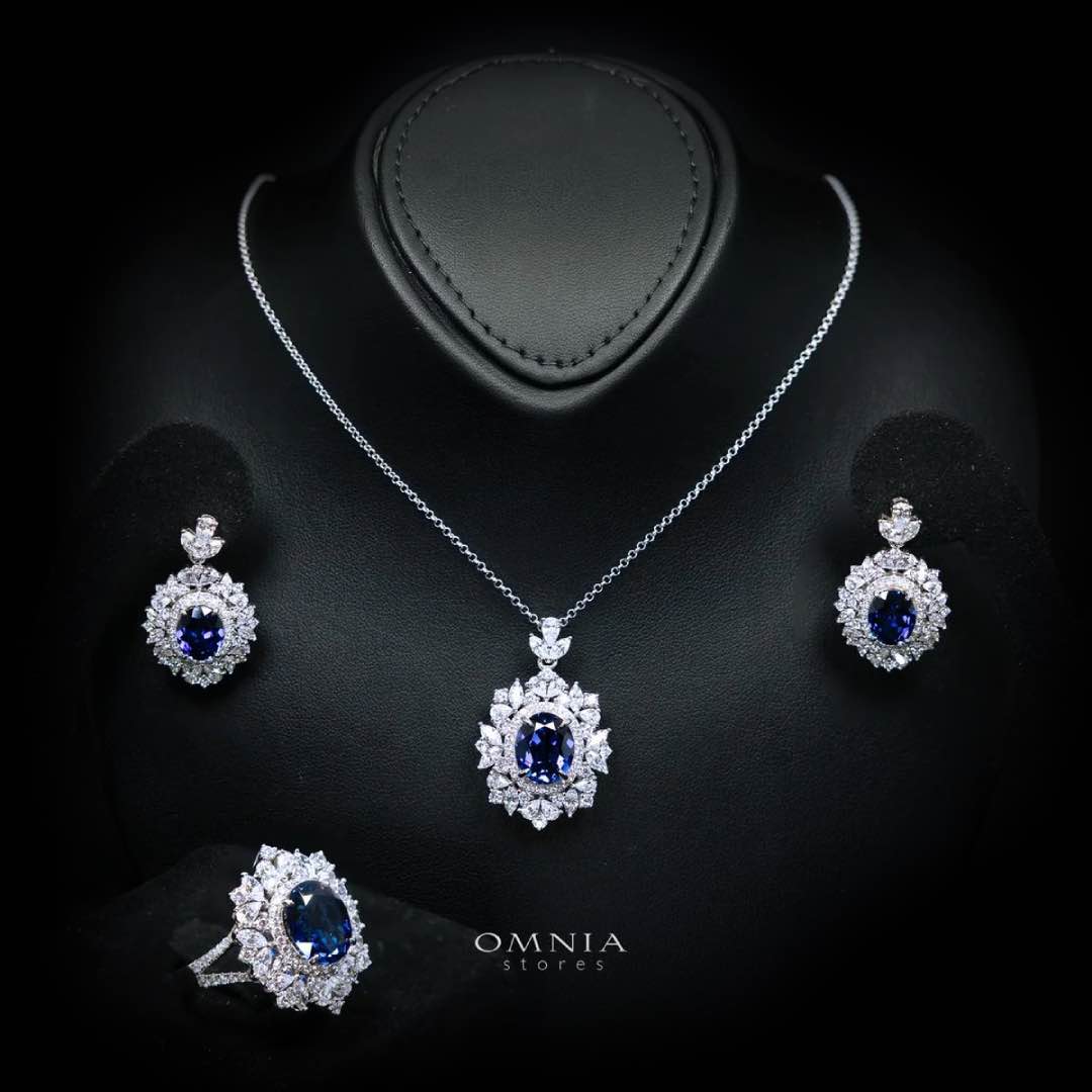 Lindsay Blue Lab-Grown Sapphire Set with GRC Certificate, Oval 12×16mm in 925 Sterling Silver