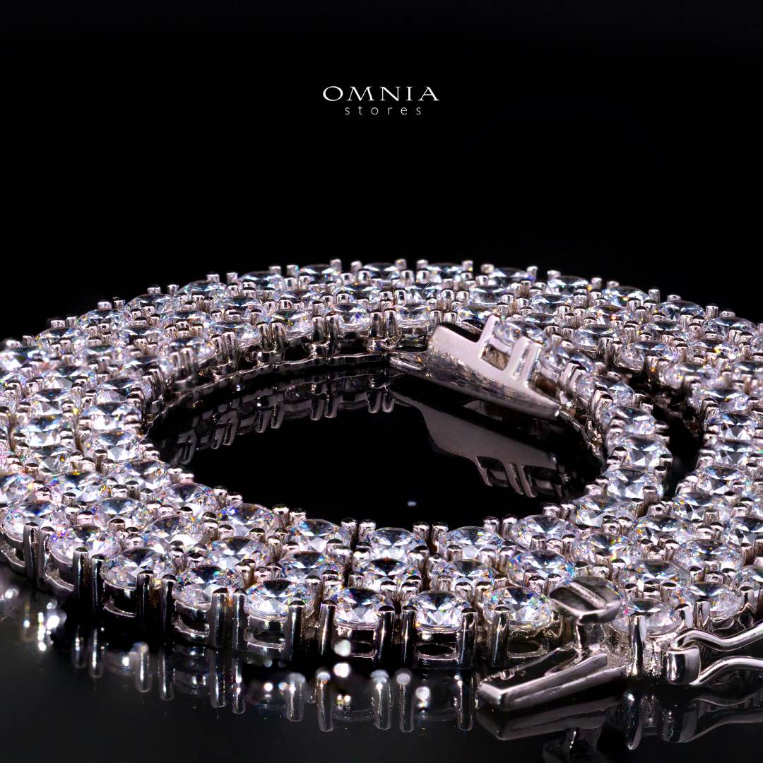 Calisha 3.0mm White Simulated Diamonds Tennis Necklace in 925 Silver