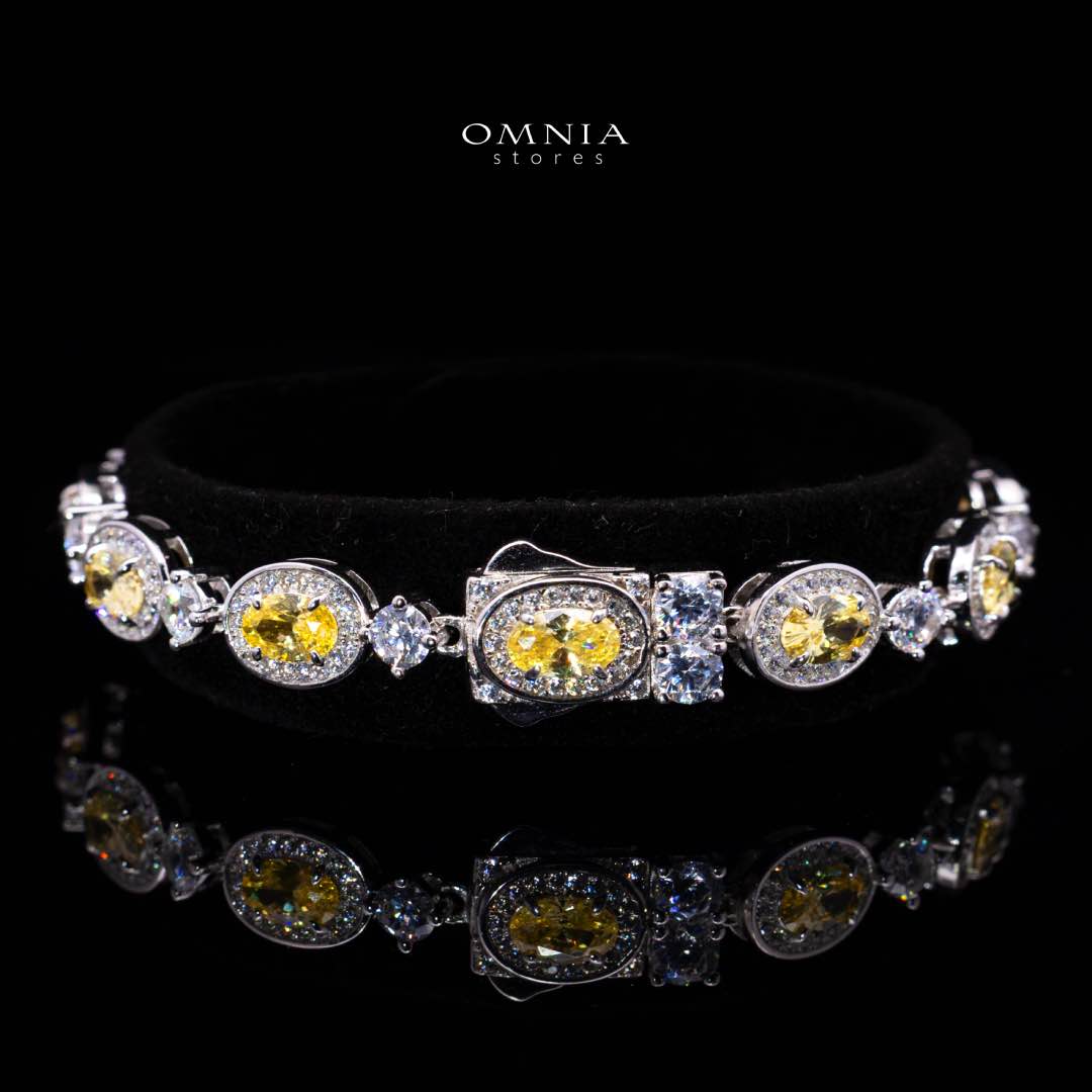 Omnia Asiya Yellow Bracelet In 925 Silver High Quality Simulated diamonds