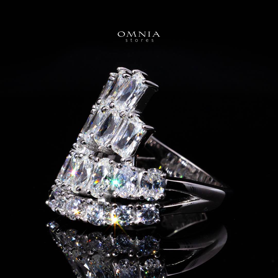 Glaiza White Ring in 925 Silver with Premium Simulated Diamonds