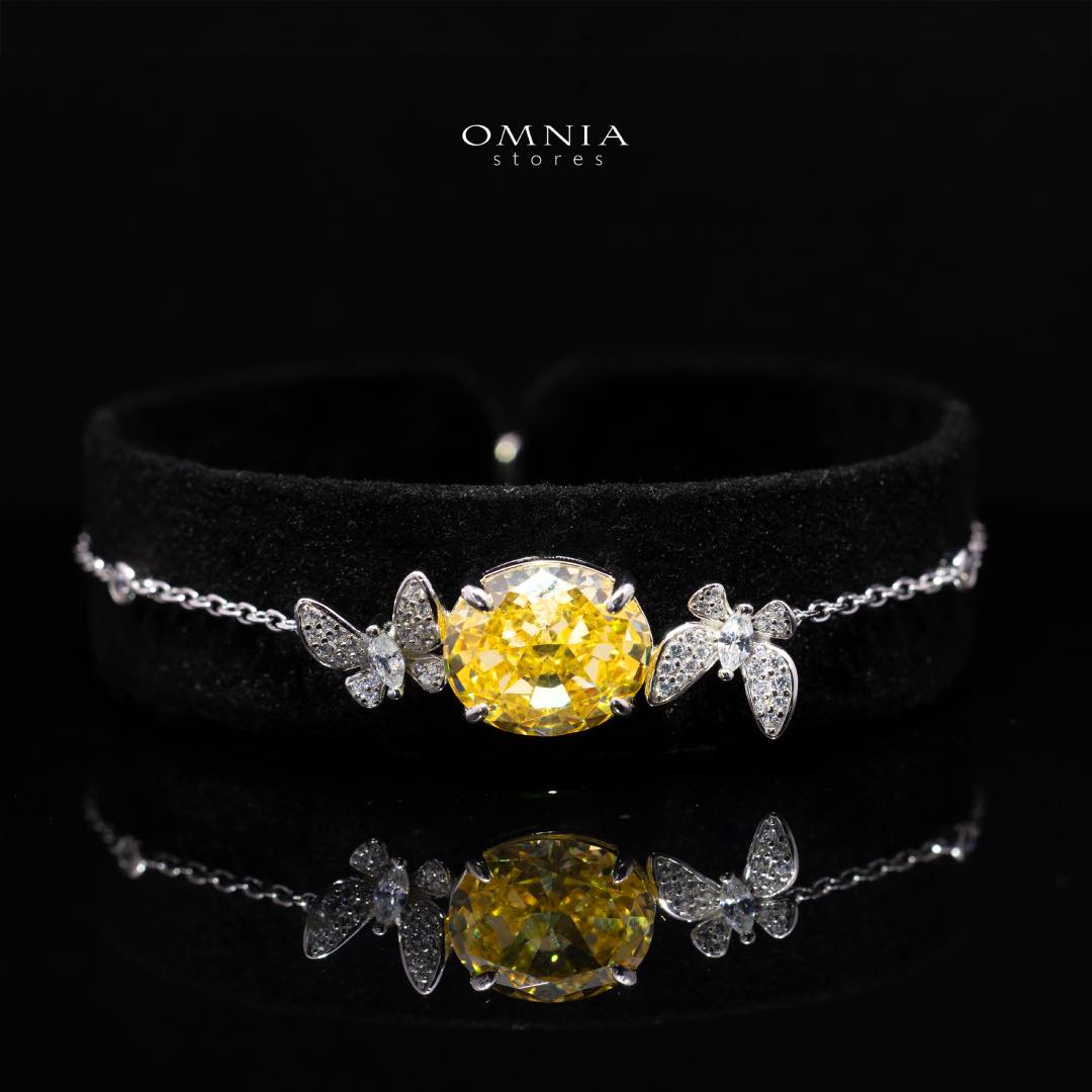 طقم أمنية ميسون أصفر كامل من الفضة عيار 925 مرصع بالماس الصناعي عالي الجودة
