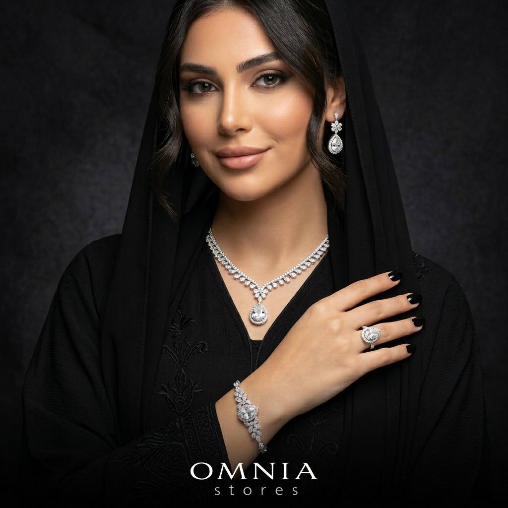 Omnia Sophia Teardrop Bridal Full Set in 925 Silver with High Quality Simulated Diamonds