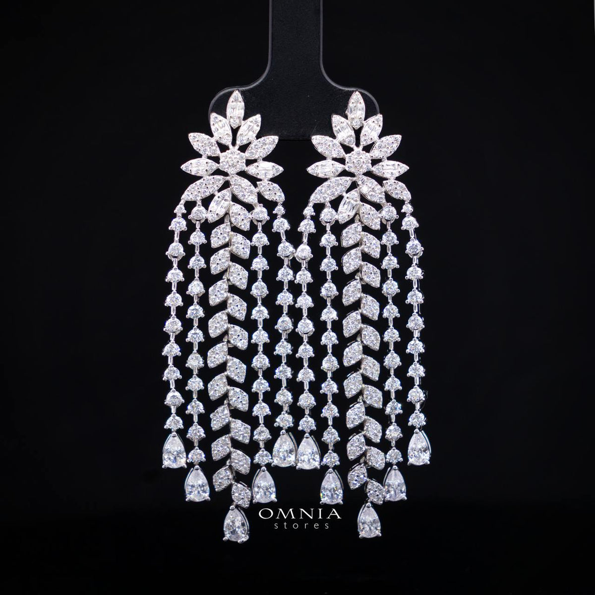 Faye Earrings with High-Quality Premium Simulated Diamonds in 925 Sterling Silver