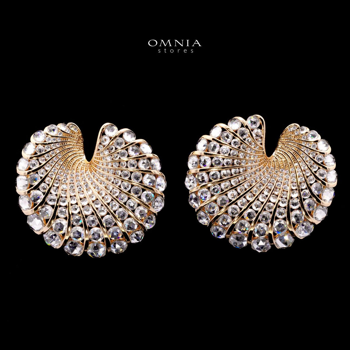 Maria Rose Gold Premium Rhodium-Plated Alloy Earrings with High-Quality Simulated Diamonds
