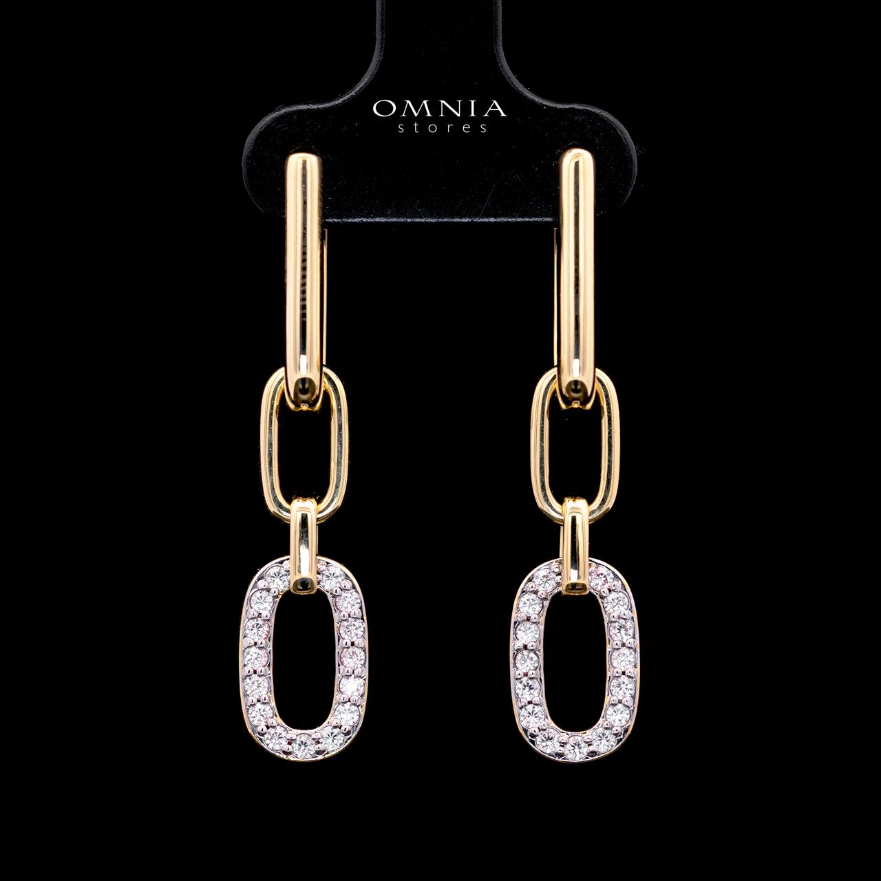 Estela Gold Premium Rhodium-Plated Alloy Earring with High-Quality Simulated Diamonds