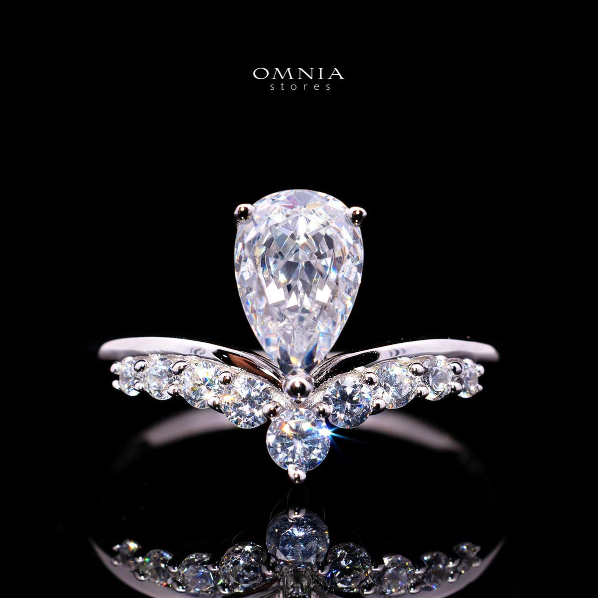 Antonella Ring with Certified Premium Simulated Diamonds in 925 Sterling Silver