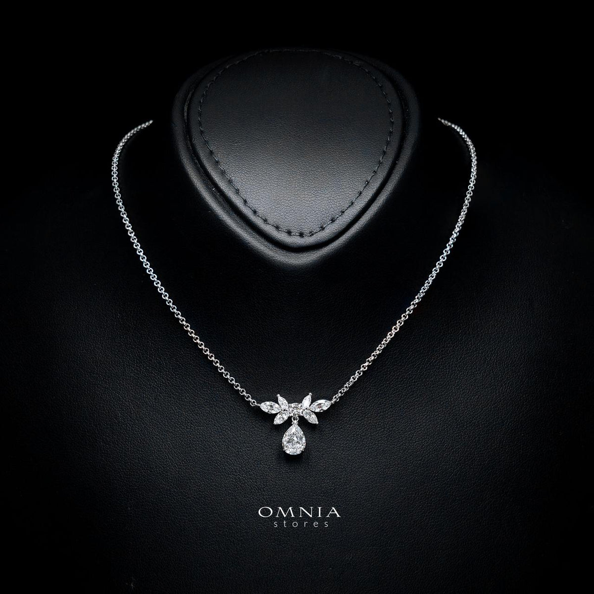 Brittany Necklace with Certified Premium Simulated Diamonds in 925 Sterling Silver