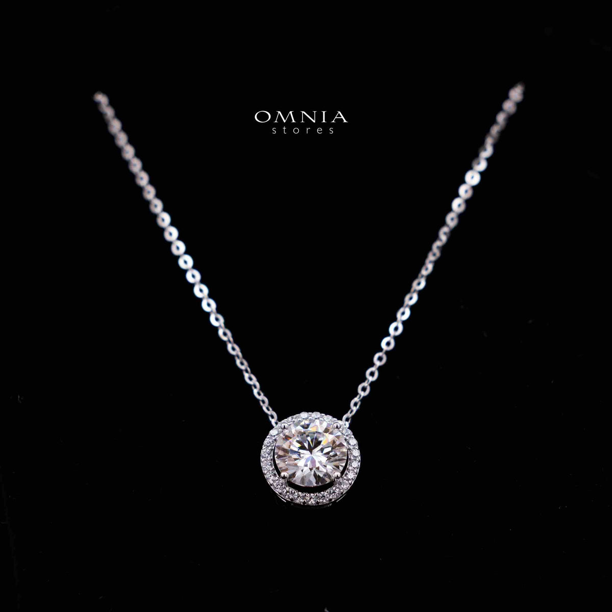 Riya White Stacked Solitaire Design Silver Necklace and Earrings Set in 925 Silver with High-Quality Premium Moissanite Stones