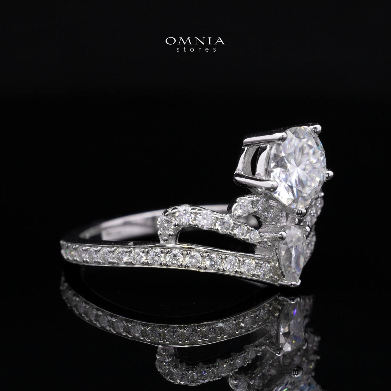 Joumana White Round Cut Ring in High Quality 925 Silver 6.5mm 1ct