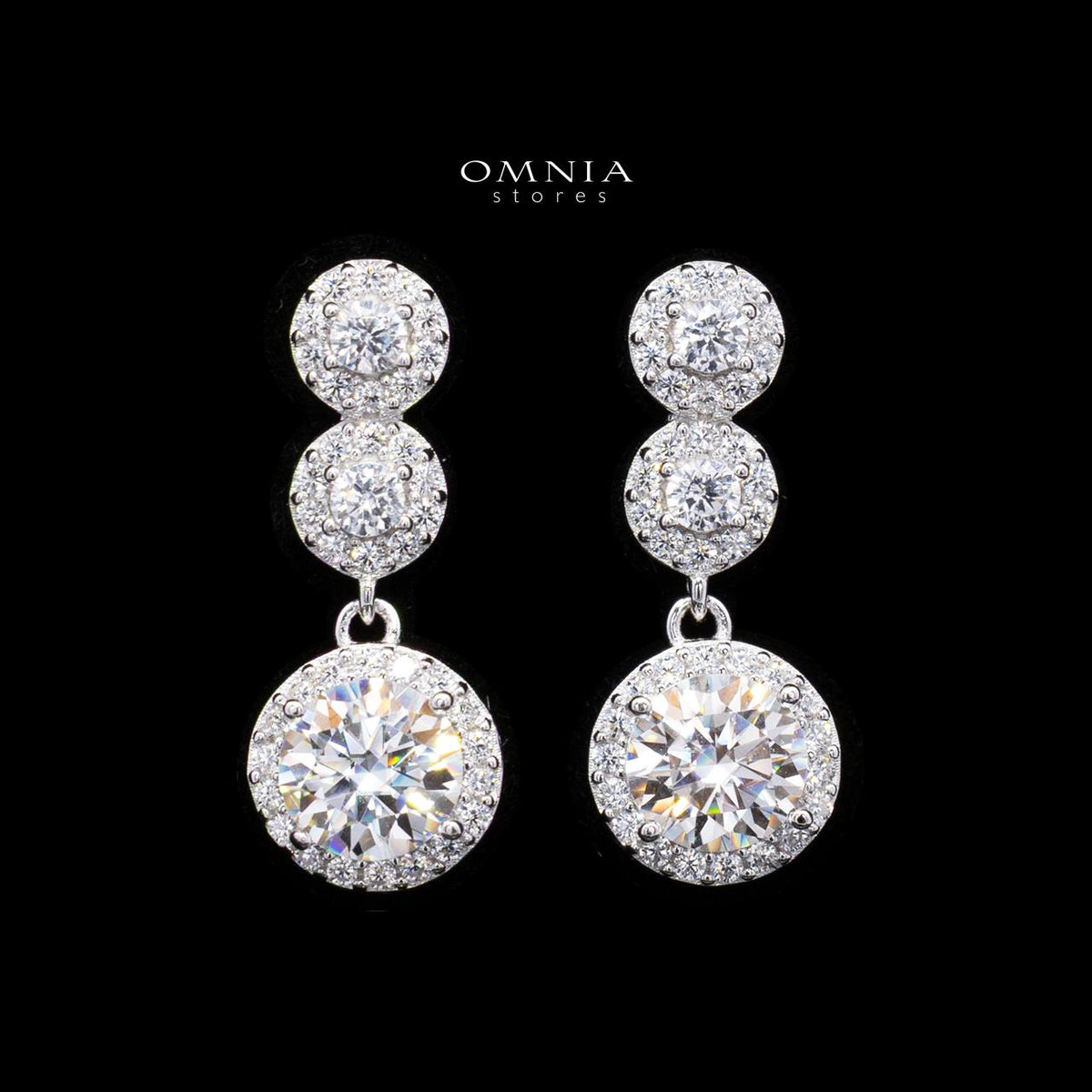 Masuma Moissanite Celestial Glow Halo Necklace & Earring Set in 925 Sterling Silver