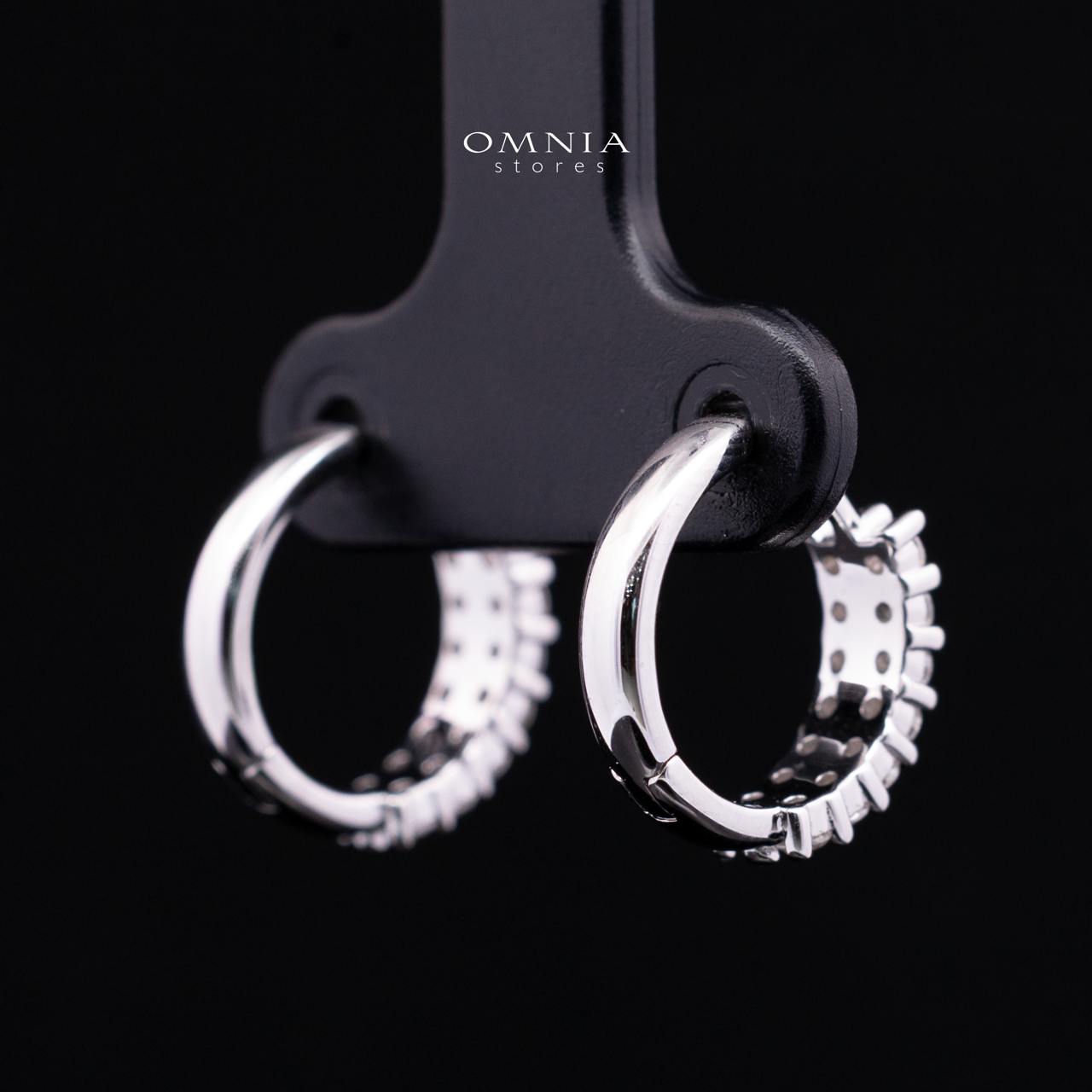 Valencia White Moissanite Half Pavé Huggie Hoop Earrings with GRA Certificate – 925 Sterling Silver, 1.8mm Round Stones