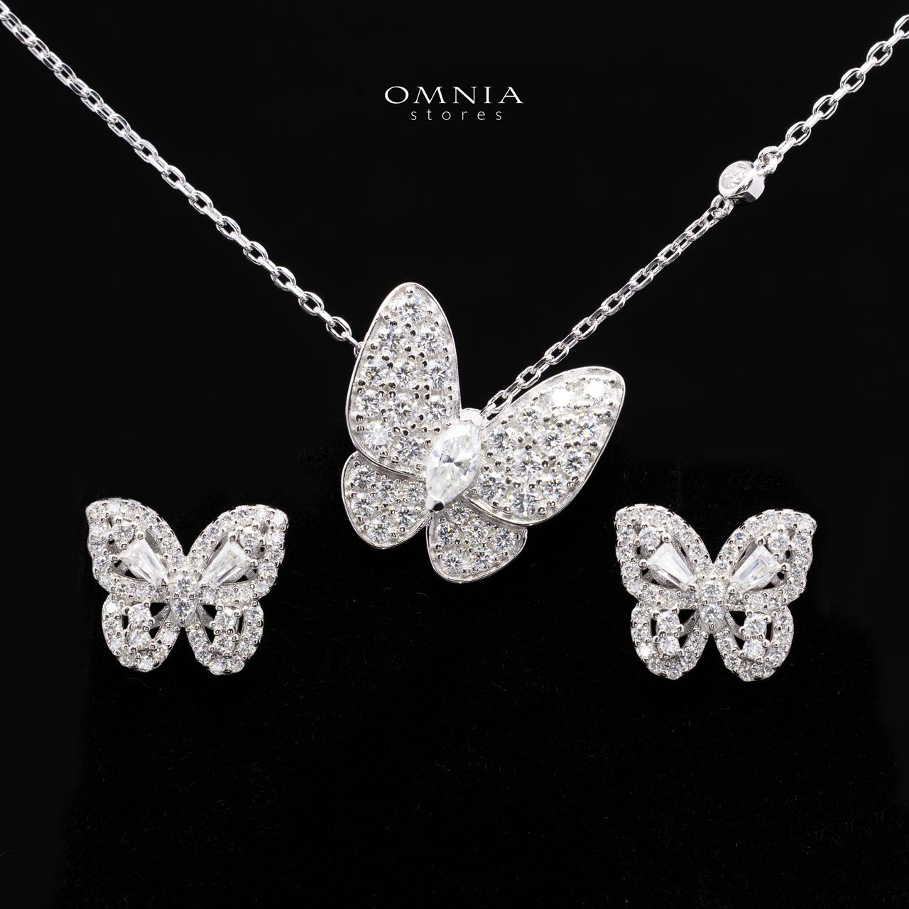 Shenique White Moissanite Necklace and Earrings Set in 925 Sterling Silver