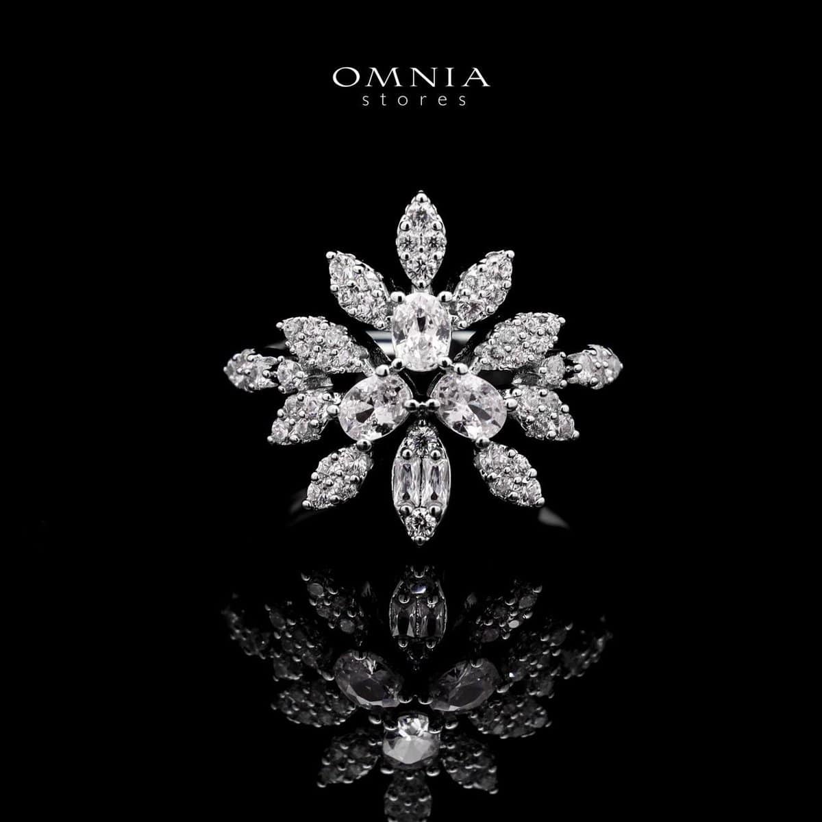 Omnia Anoud Red Bridal Full Set with Sparkling Zircon Stones in High-Quality Rhodium Plated Finish (Only available in KSA)