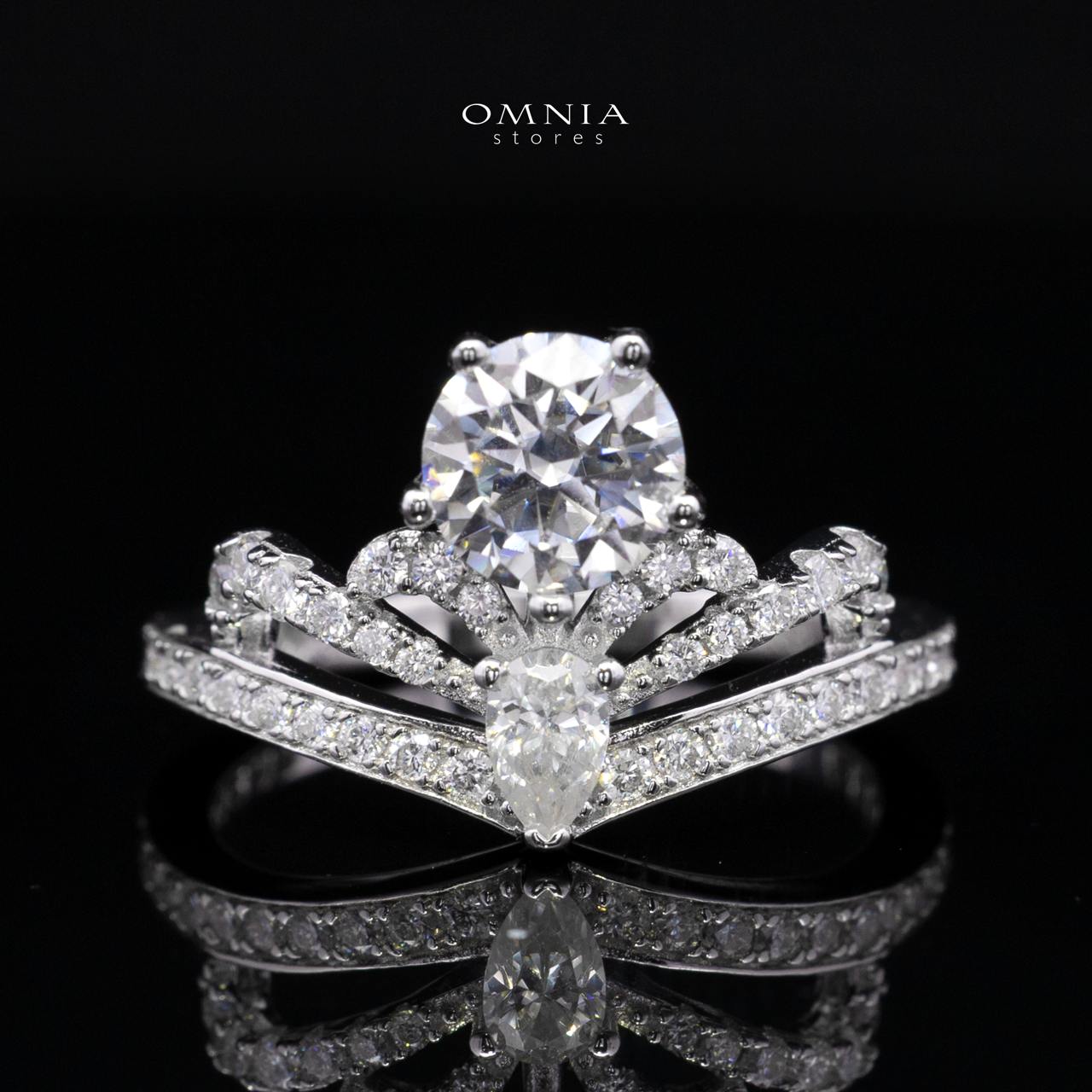 Joumana White Round Cut Ring in High Quality 925 Silver 6.5mm 1ct