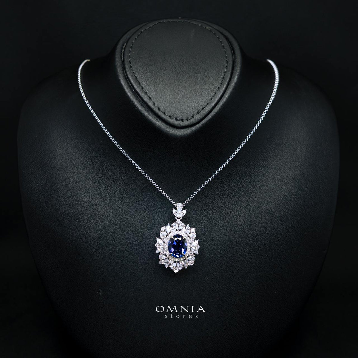 Lindsay Blue Lab-Grown Sapphire Set with GRC Certificate, Oval 12×16mm in 925 Sterling Silver