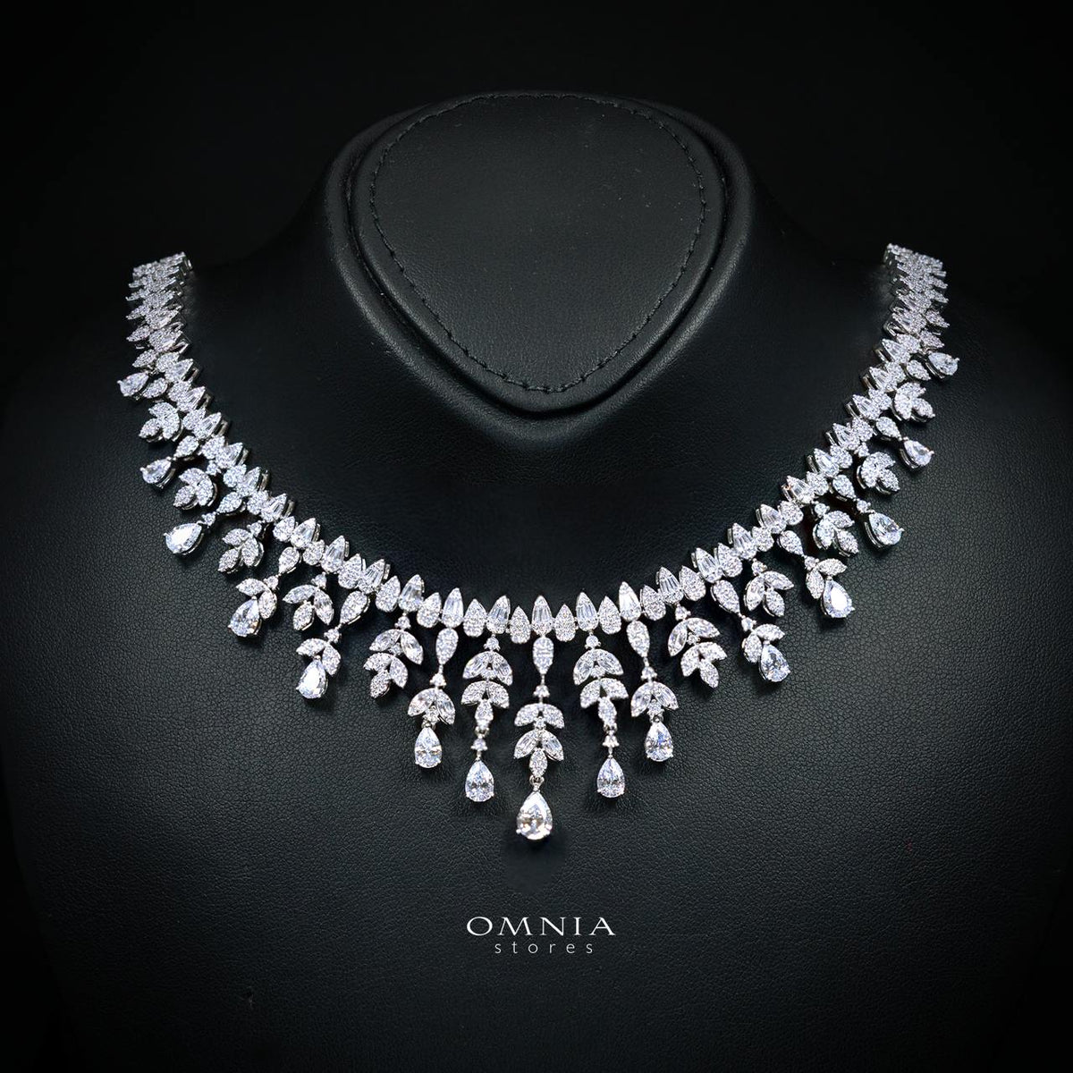 Aylara White Luxury Bridal Full Jewelry Set with High-Quality Premium Simulated Diamonds