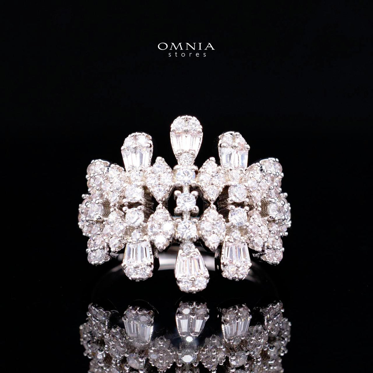 Sabriyya Royal White Fringe Drop Bridal Full Set with Premium Zircon Stones, Rhodium-Plated Finish