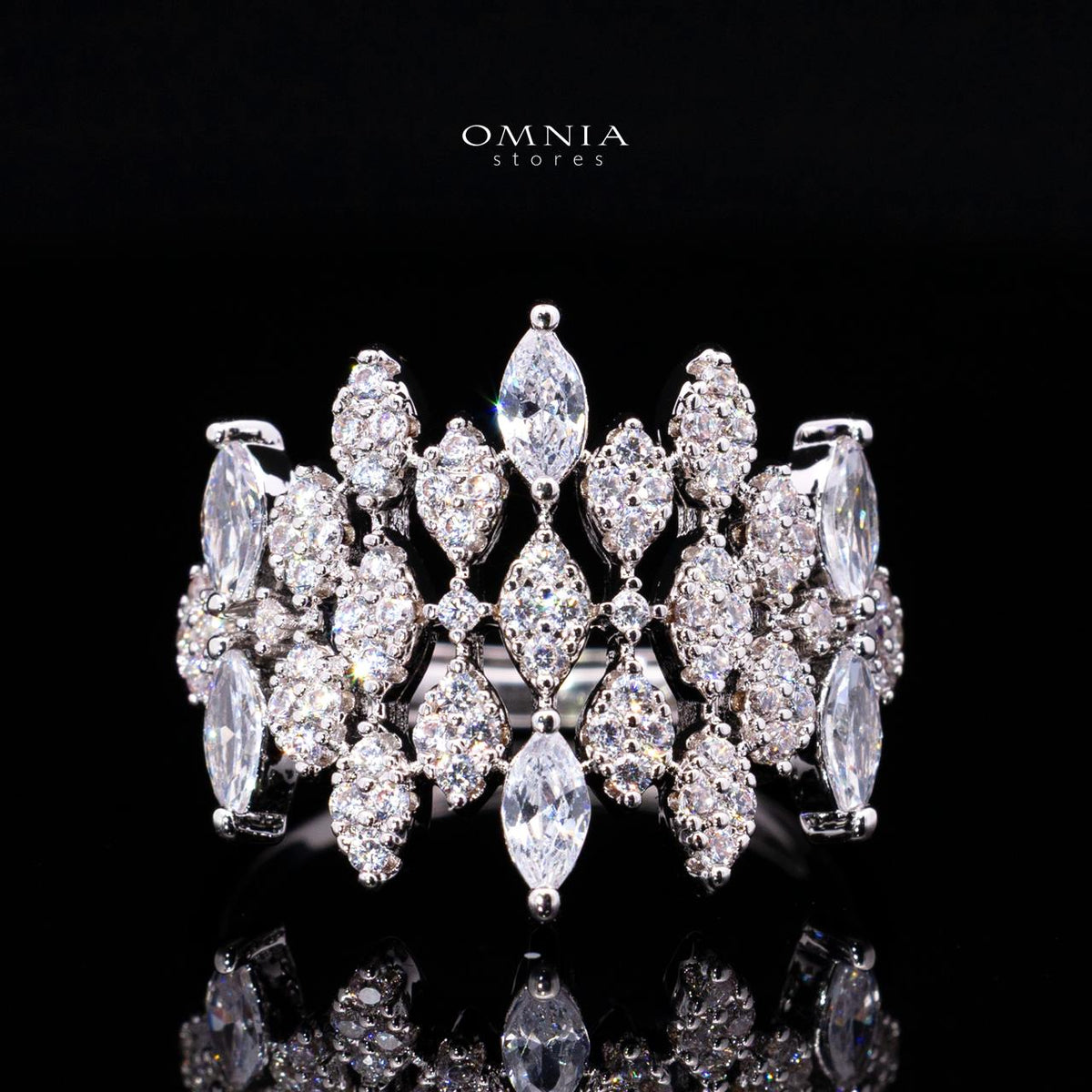 Cyra White Luxury Bridal Full Set with High-Quality Simulated Diamonds and Rhodium Plating