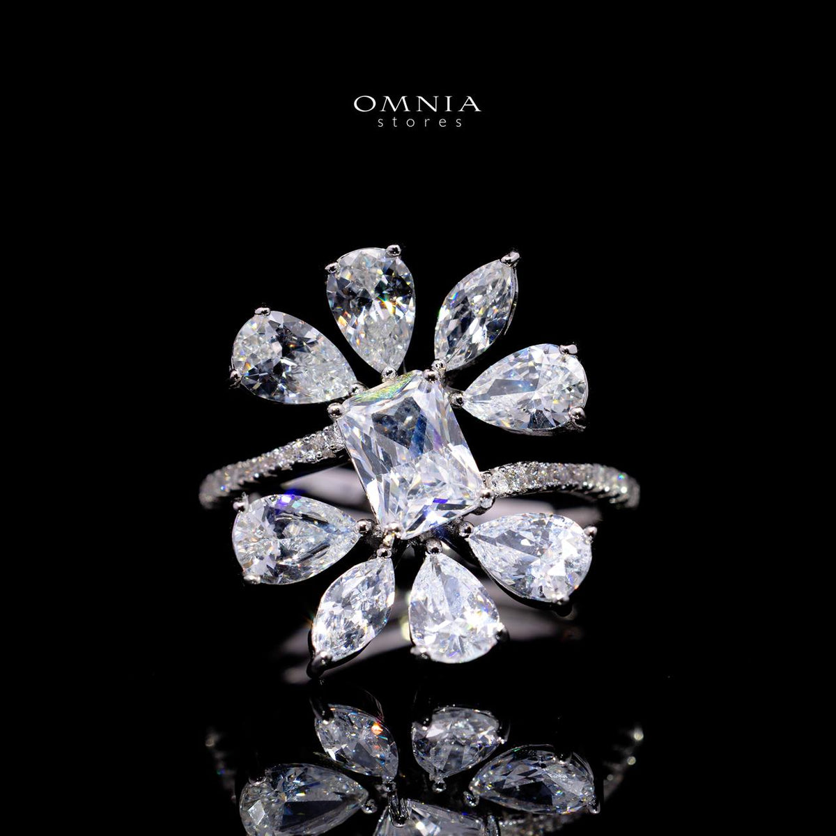 Rizza White Luxury Bridal Full Set with High-Quality Simulated Diamonds – Rhodium Plated
