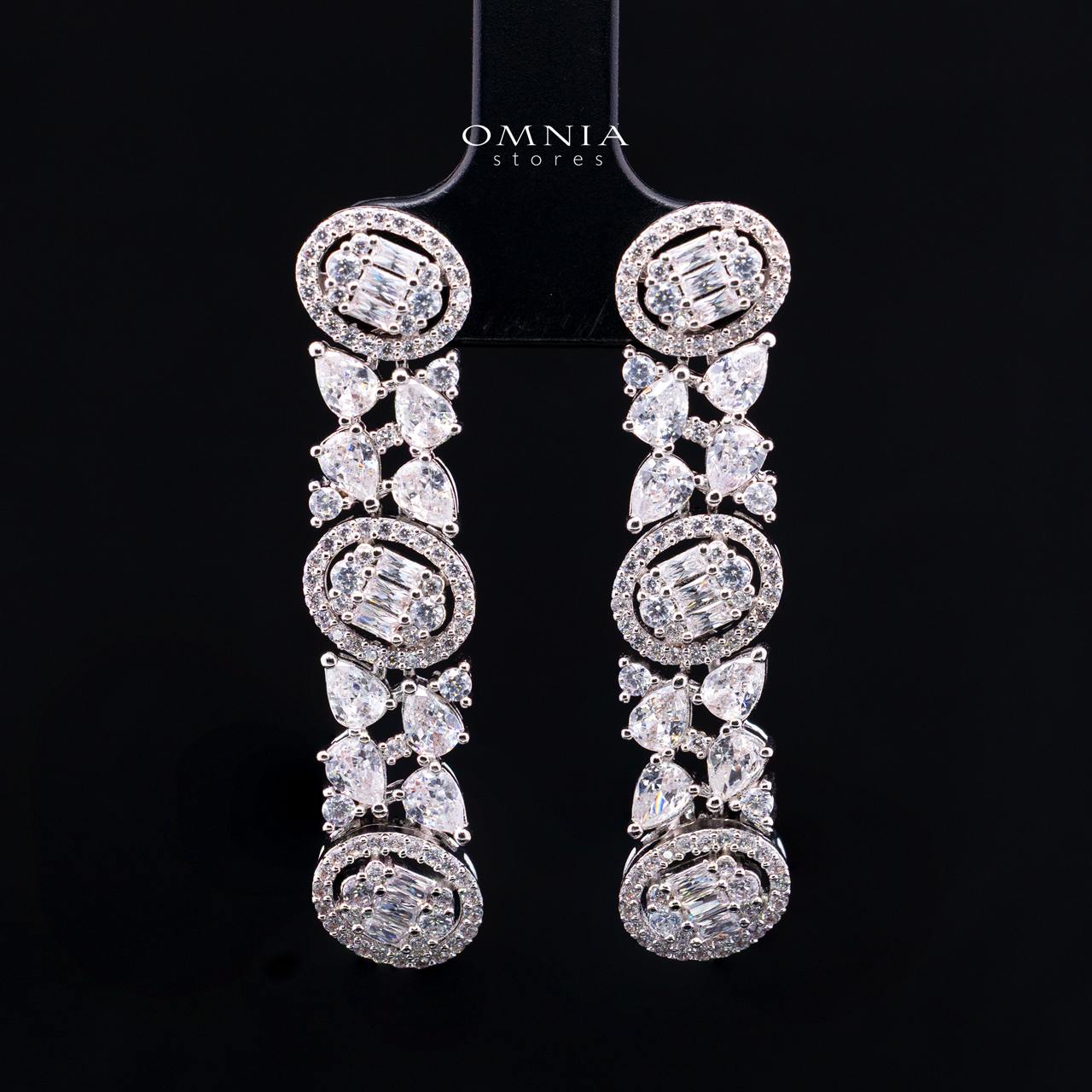 Rahima White Luxury Bridal Full Set with High-Quality Simulated Diamonds and Rhodium Plating