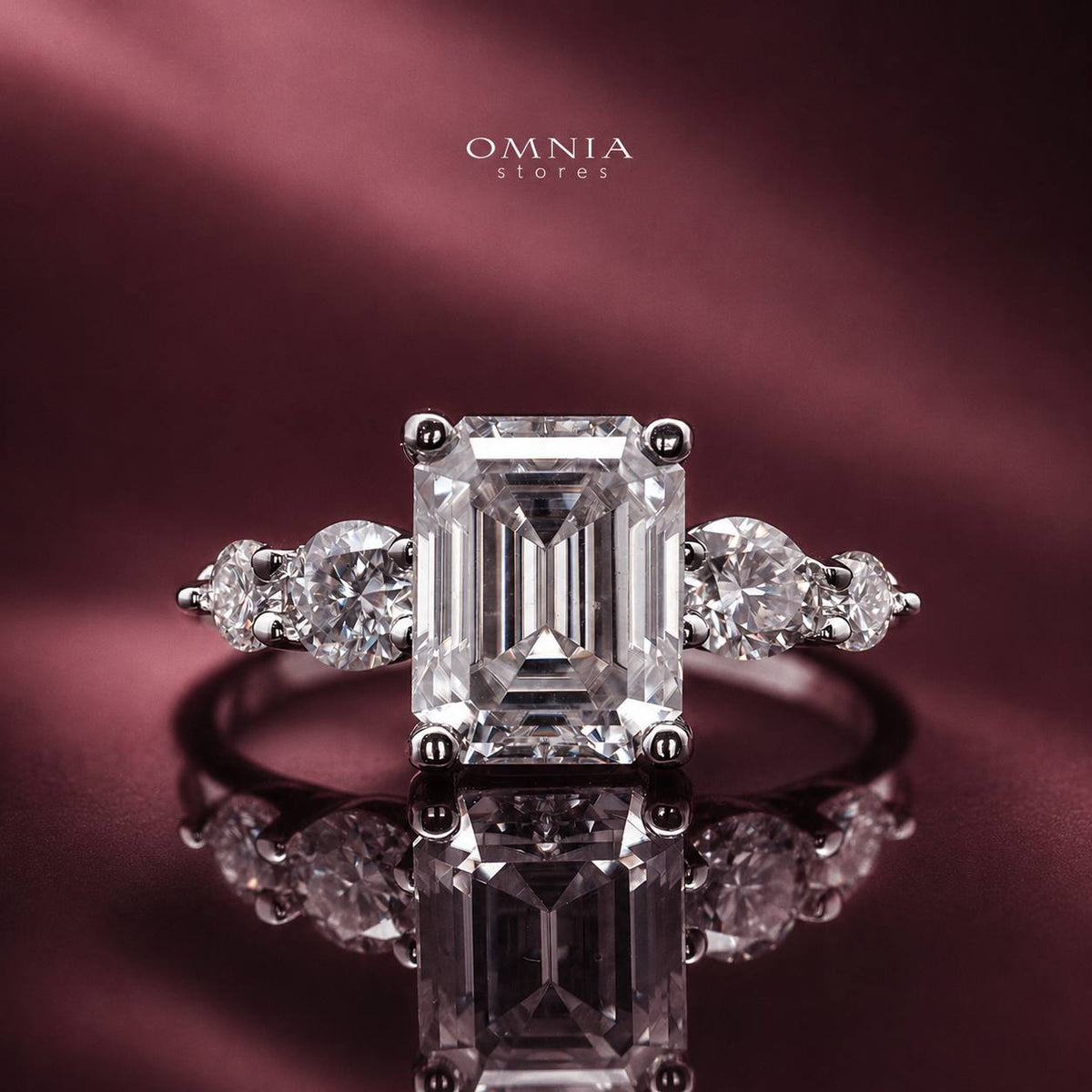 Omnia Nahlah White Ring 925 Silver High Quality GRA Certifited High Quality Moissanite Stone 3CT