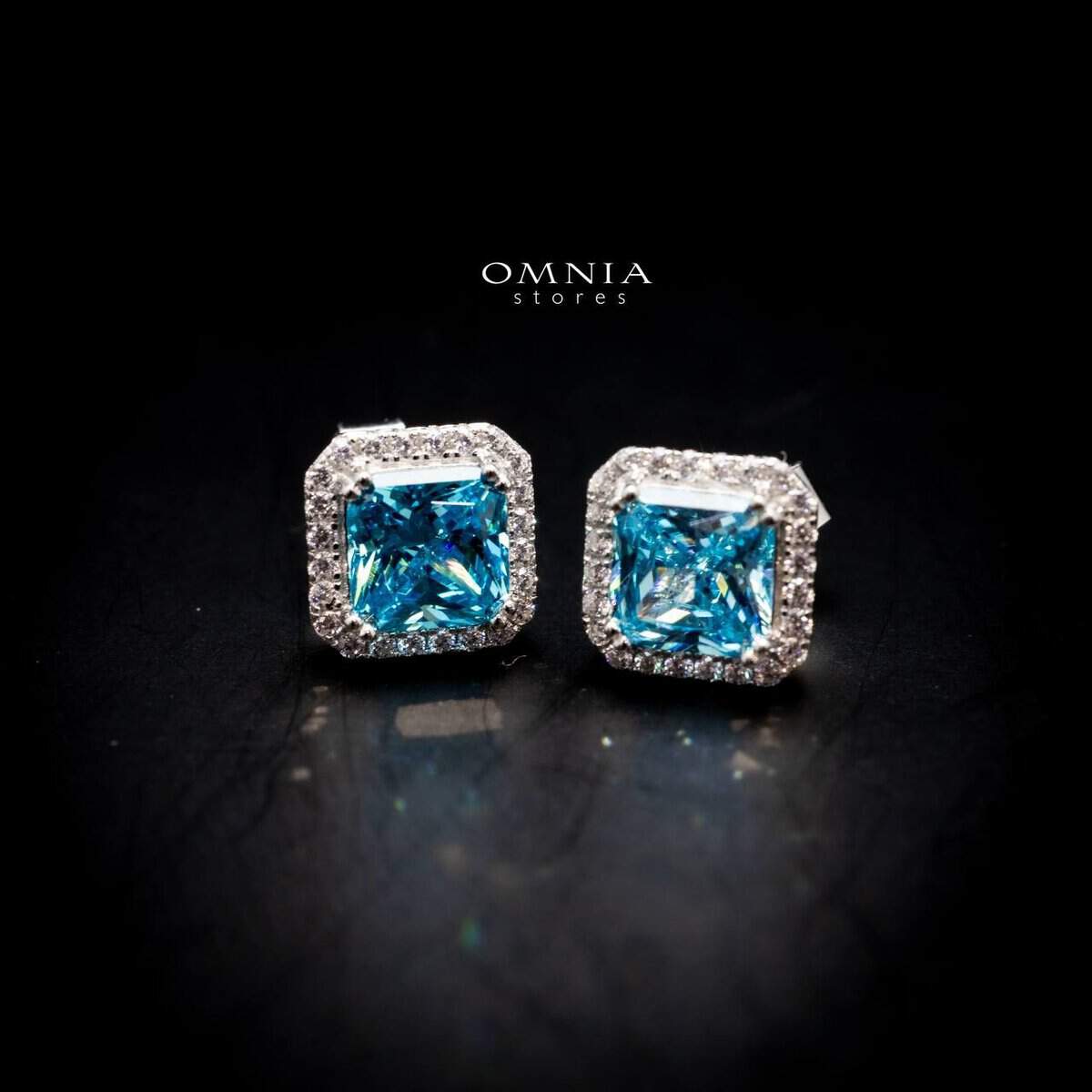 Omnia Adara Earring Sky Blue 925 Silver in High Quality Simulated diamonds - OMNIASTORES UAE