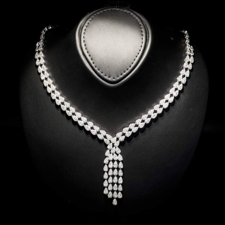 Misty White Bridal Full Set – Premium Rhodium Plated with High-Quality Zircon Stones