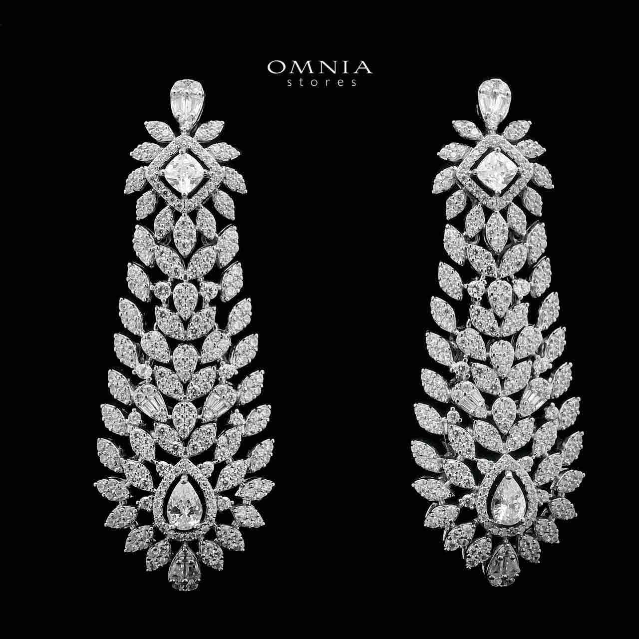 Omnia Asal White Bridal Full Set in High Quality Zircon Stone Rhodium Plated - OMNIASTORES UAE