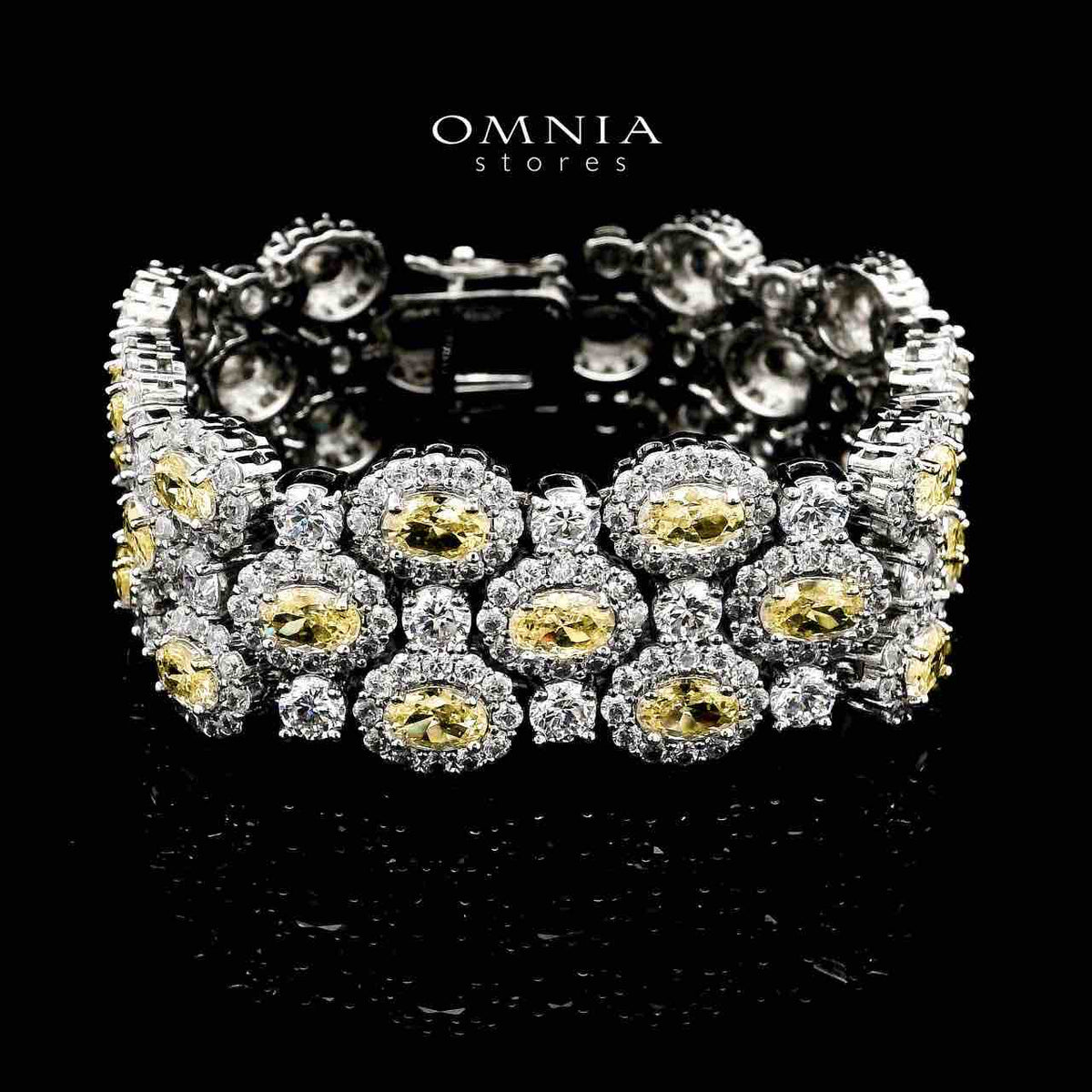 Omnia Viviana Yellow Bracelet Set in High Quality Zircon Stone in Tarnish Resistant Plating - OMNIASTORES UAE