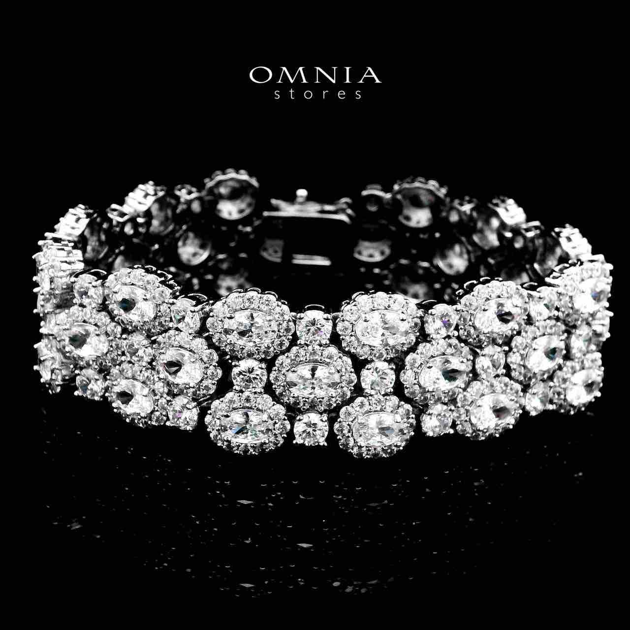 Omnia Viviana White Bracelet Set in High Quality Zircon Stone in Tarnish Resistant Plating - OMNIASTORES UAE