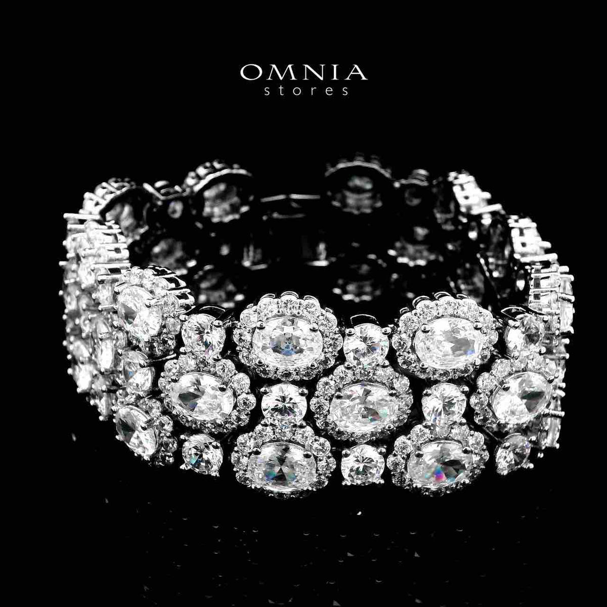 Omnia Fairuz White Bracelet in High Quality Zircon Stone in Tarnish Resistant Plating - OMNIASTORES UAE