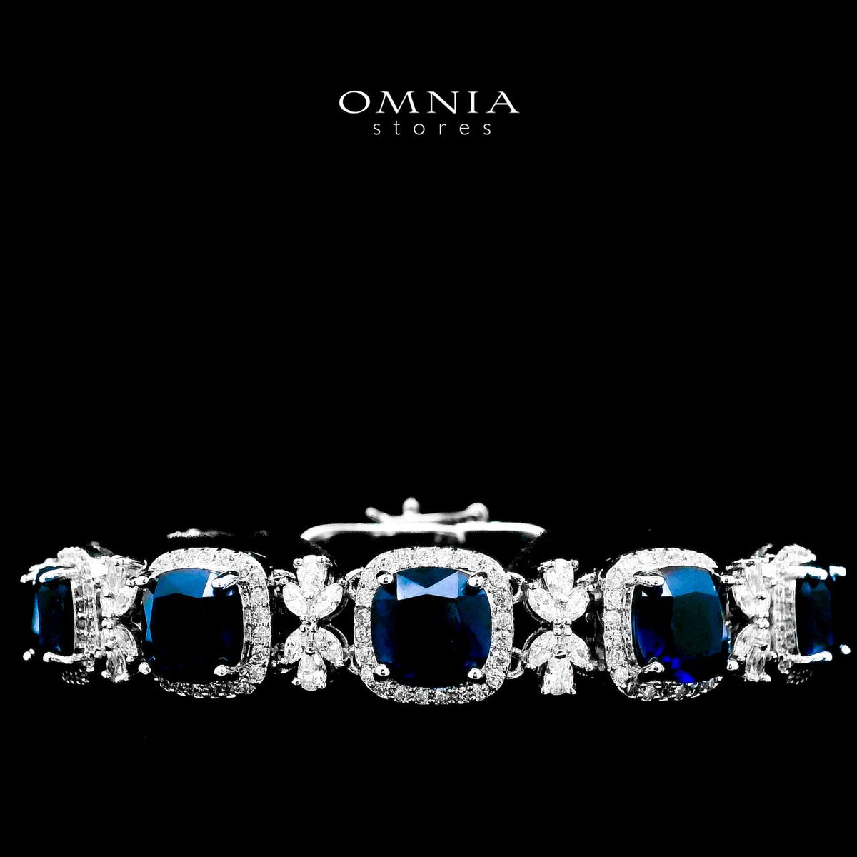 Omnia Fajr Blue Bracelet in High Quality Zircon Stone in Tarnish Resistant Plating - OMNIASTORES UAE