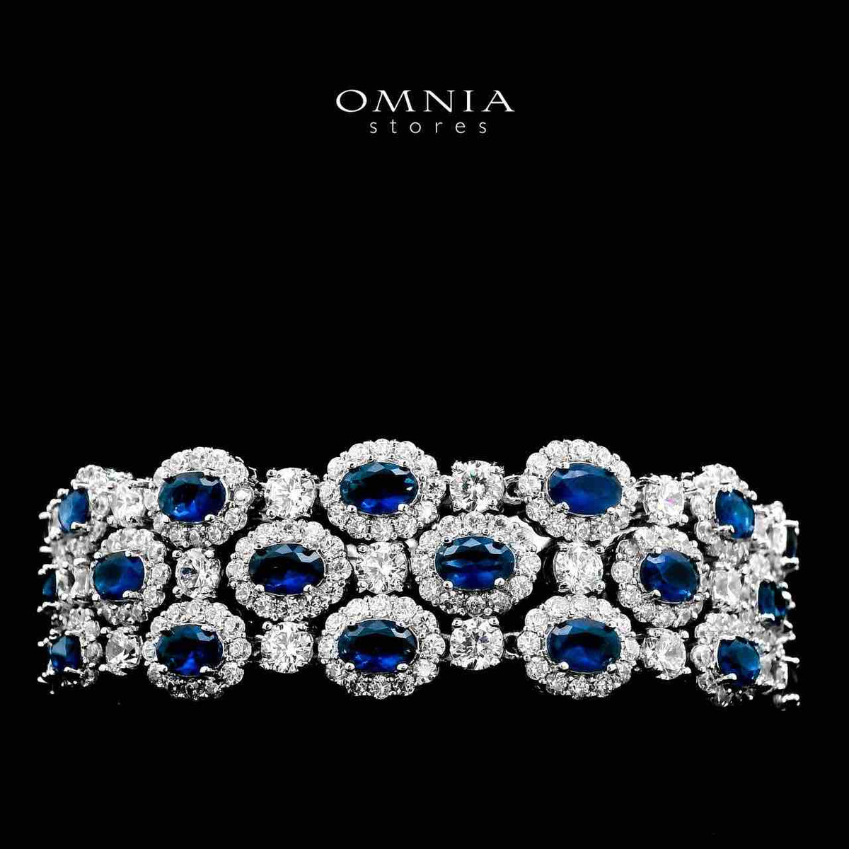Omnia Viviana Blue Bracelet Set in High Quality Zircon Stone in Tarnish Resistant Plating - OMNIASTORES UAE