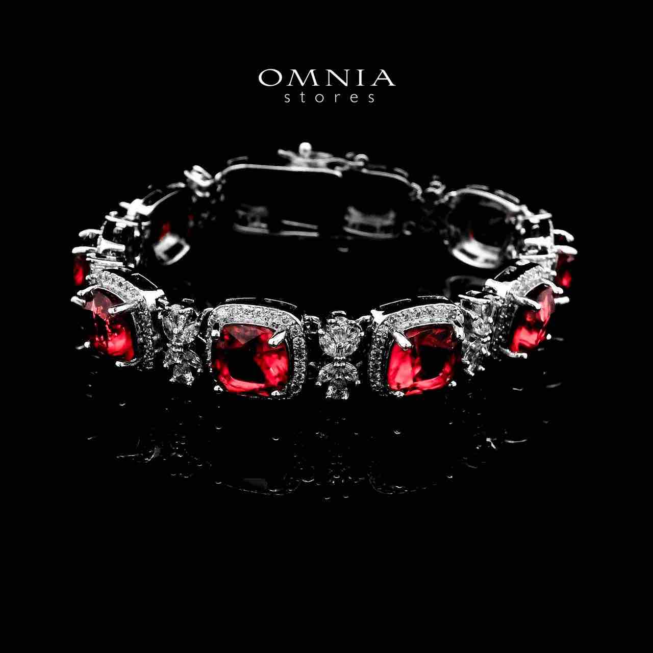 Omnia Fajr Red Bracelet Set in High Quality Zircon Stone in Tarnish Resistant Plating - OMNIASTORES UAE