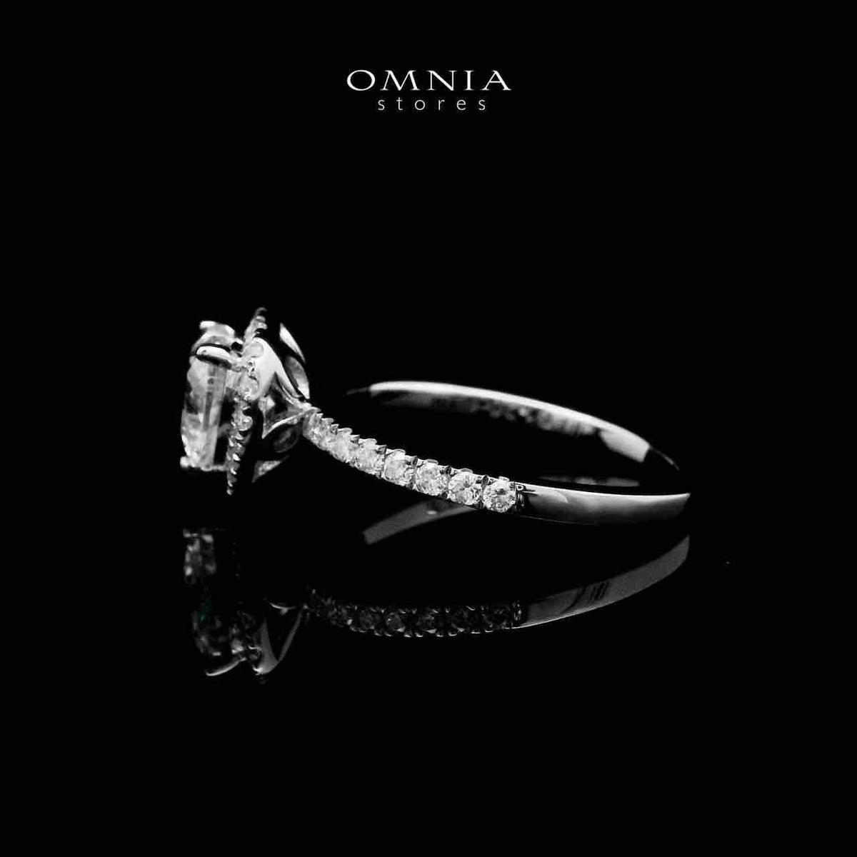 Omnia Fadila White Ring 92.5 Silver Certified in High Quality Moissanite Stone - OMNIASTORES UAE