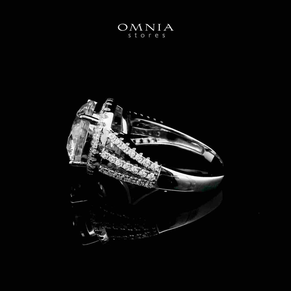 Omnia Fadwa White Ring 92.5 Silver Certified in High Quality Moissanite Stone - OMNIASTORES UAE