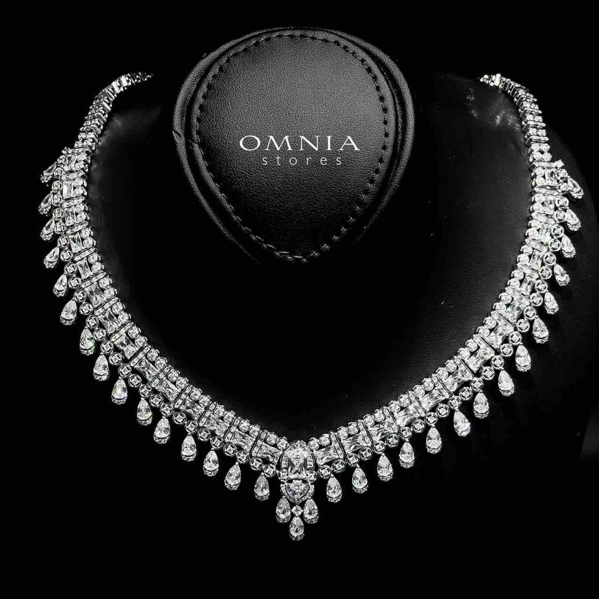 Shimaa White Bridal Jewelry Set Premium Rhodium-Plated High-Quality Zircon Stones